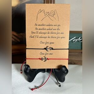 Black and Red Anchor Bracelets